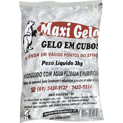 Gelo em Cubos Maxi Gelo 3kg