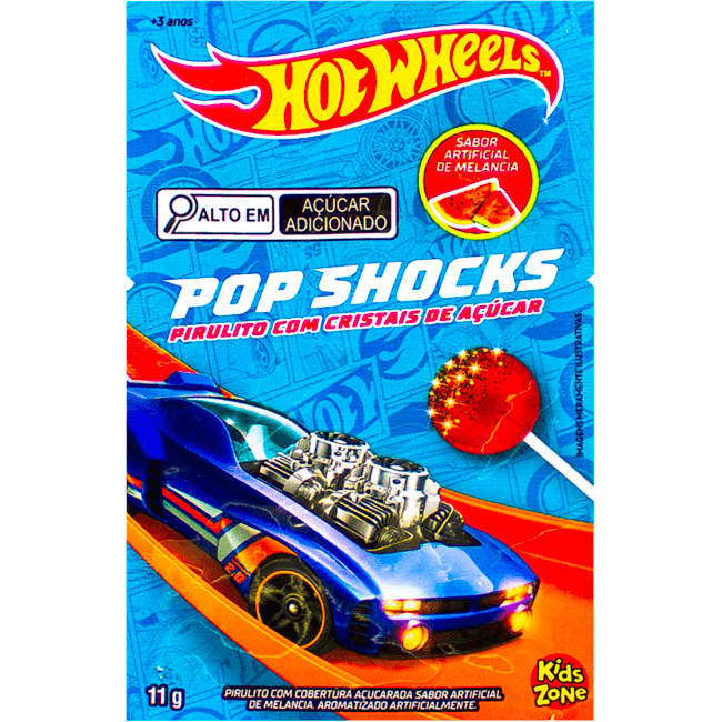 Pirulito Kids Zone Hot Wheels Pop Shocks 11g
