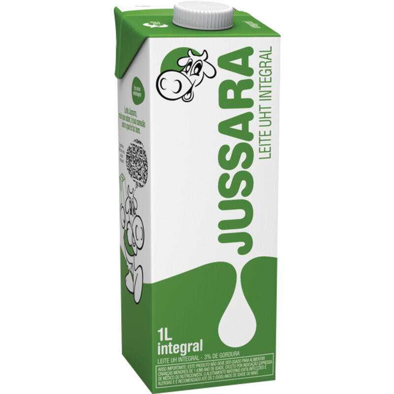Leite UHT Integral Jussara Caixa com Tampa 1l
