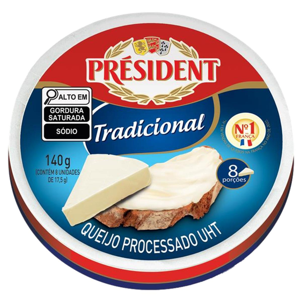 Queijo Fundido PRESIDENT 140g com 8 Unidades