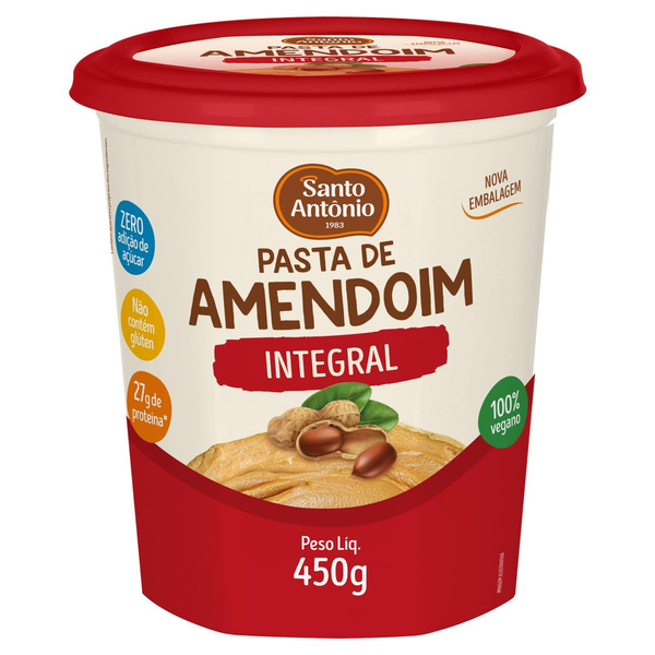 Pasta de Amendoim Santo Antônio 450g - Integral