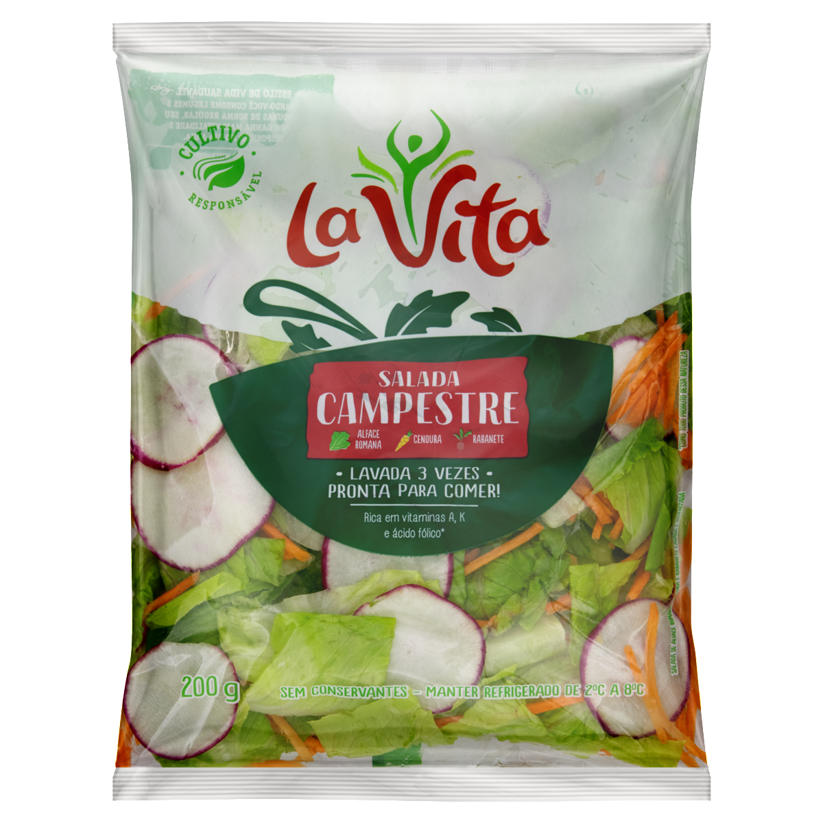 Salada Campestre Higienizada La Vita 200g