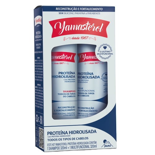 Kit Shampoo 320ml + Creme Multifuncional 320ml Yamasterol De Proteína Hidrolisada