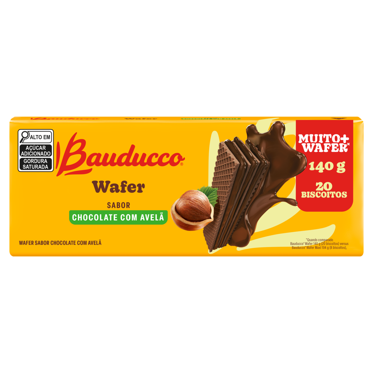 Wafer Bauducco Chocolate com Avelã 140g