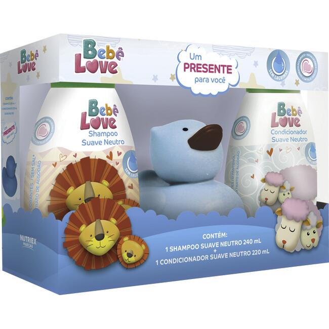 Kit Infantil Bebê Love Shampoo+Cond Presente Azul