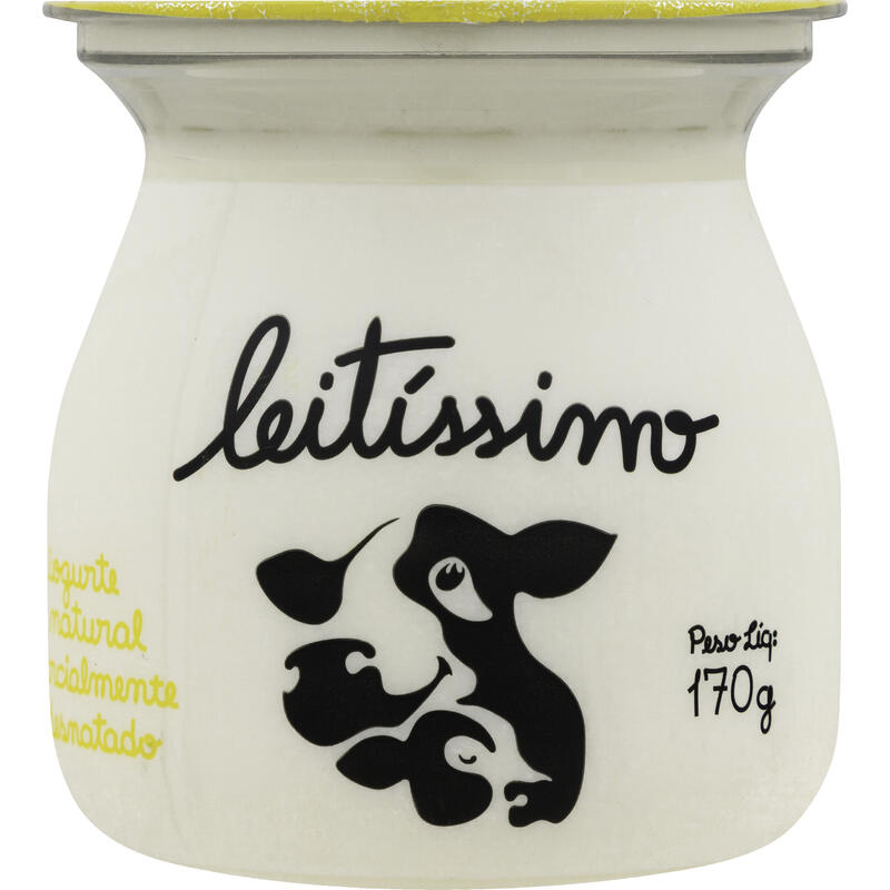 Iogurte Integral Parcialmente Desnatado Natural Leitíssimo Copo 170g