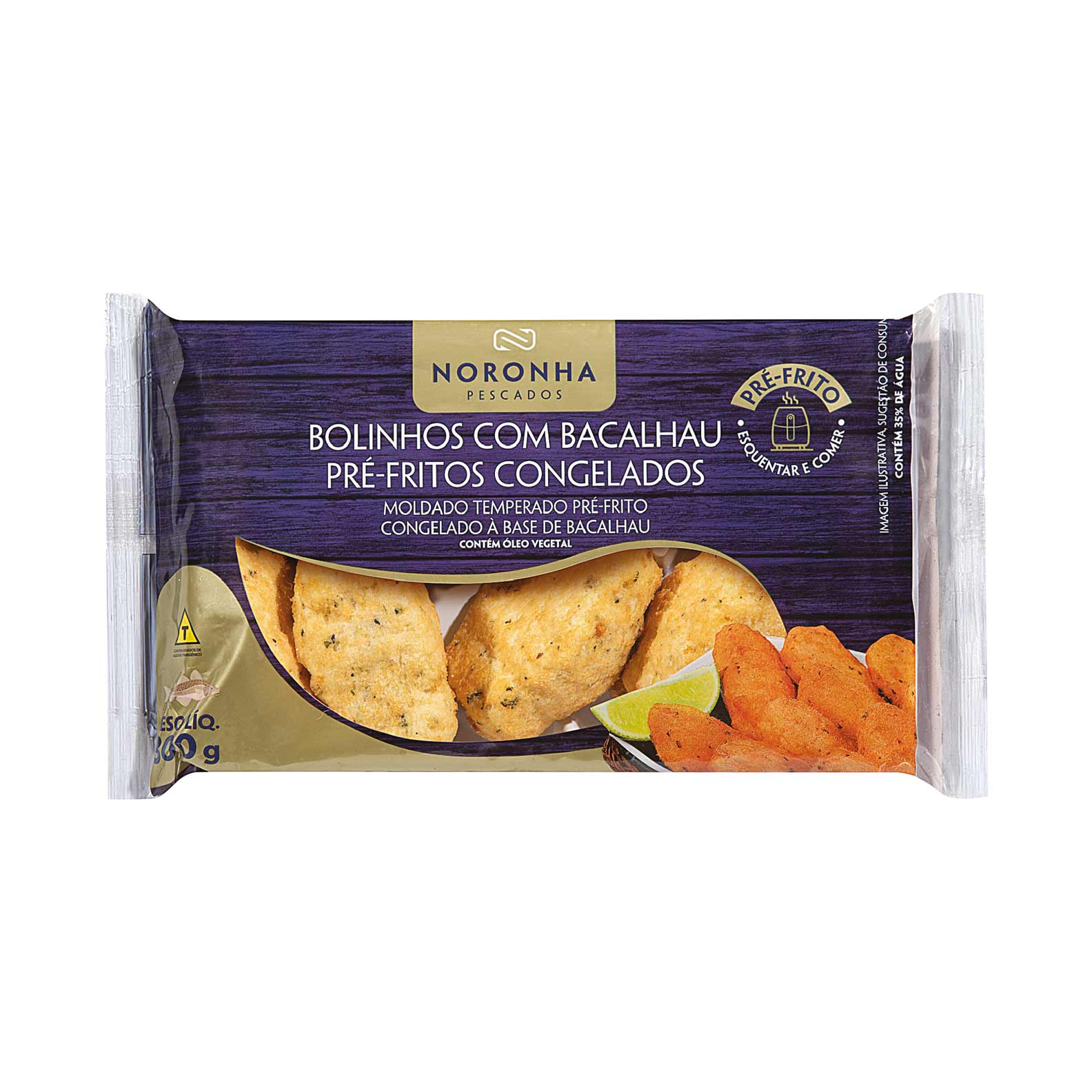Bolinho 35% Bacalhau Pré-Fritos Congelado Noronha 300g