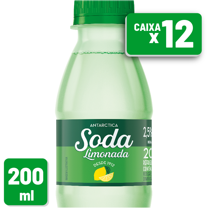 Refrigerante Soda Limonada Antarctica Pet 200ml Caixa c/ 12 un