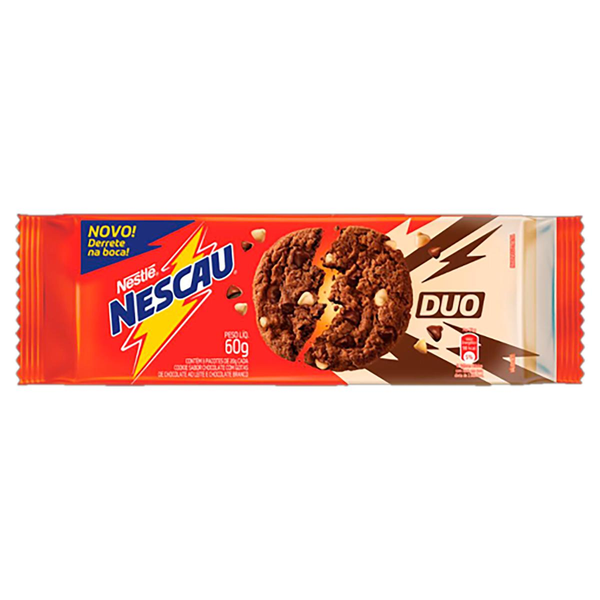Biscoito Cookie Nescau Duo Nestlé Pacote 60g