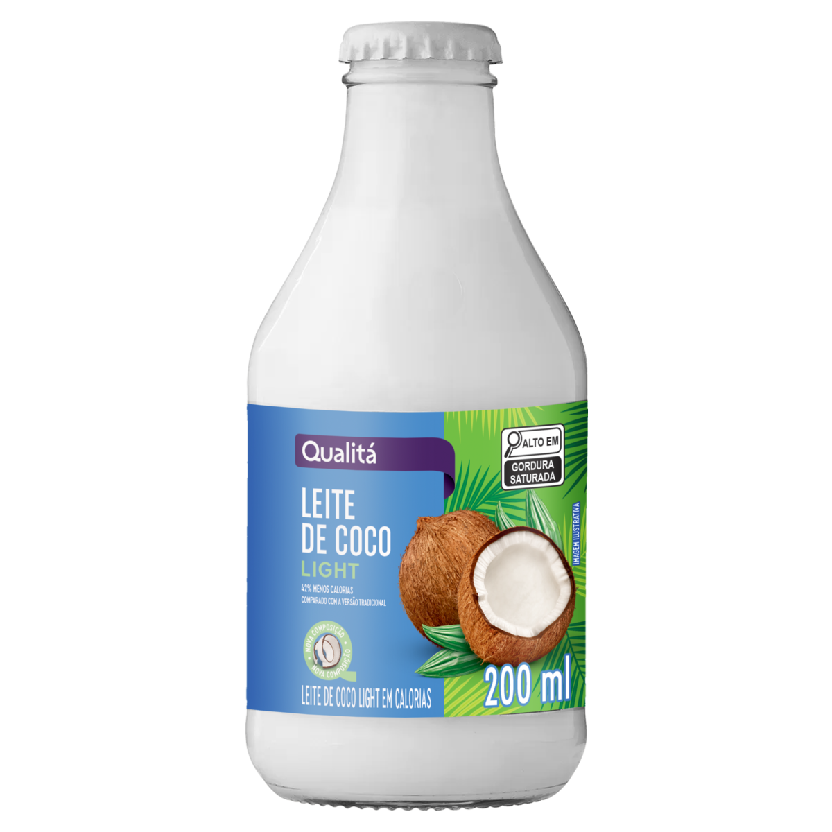 Leite de Coco Light Qualitá Vidro 200ml