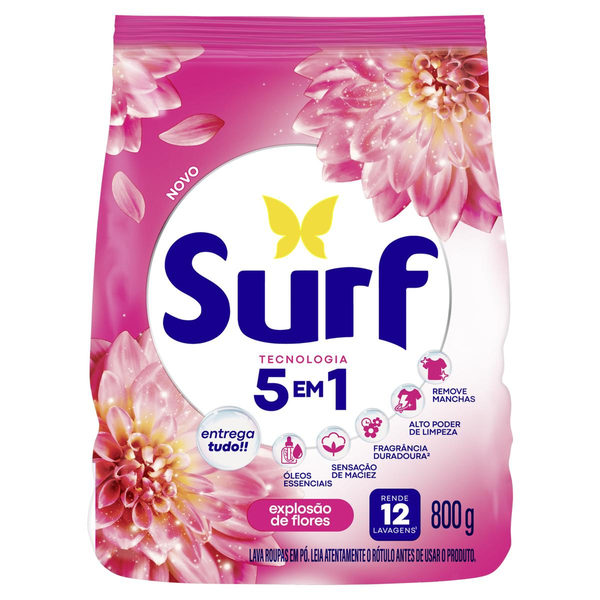 Lava Roupa SURF 5em1 Mix de Flores 800g