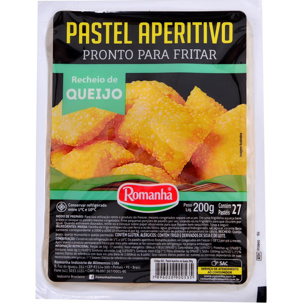Pastel Romanha Aperitivo De Queijo 200g