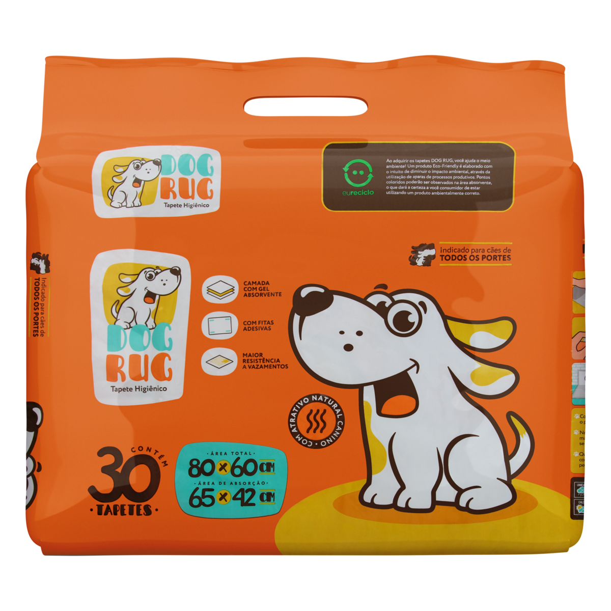 Tapete Higiênico para Cães Dog Rug 80cm x 60cm Pacote 30 Unidades