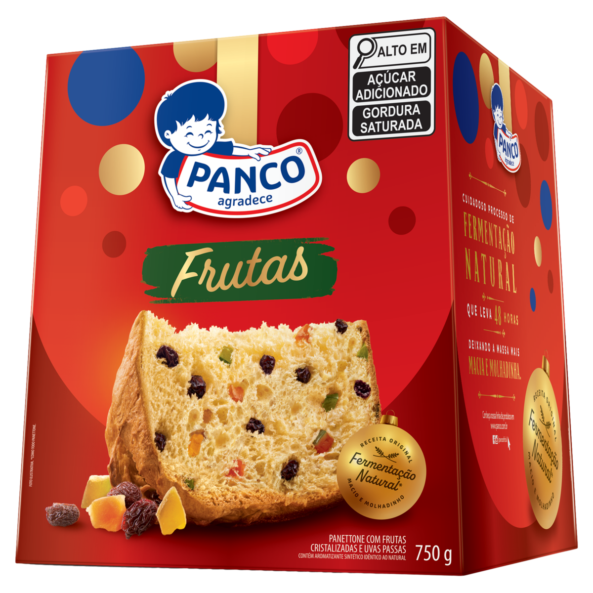 Panettone com Frutas Cristalizadas e Uvas-Passas Panco Caixa 750g