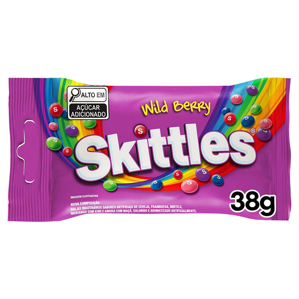 Bala Wild Berry Skittles Pacote 38g