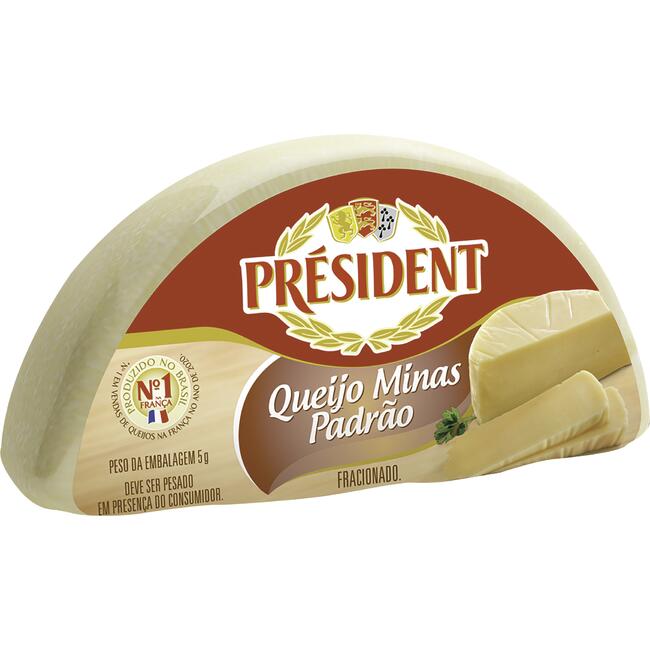 Queijo Minas Padrão Président Preço por quilo na peça