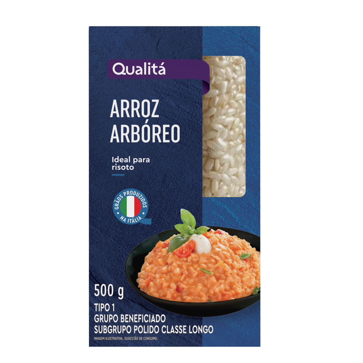 Arroz Arbório Ideal para Risoto Tipo 1 Qualitá Caixa 500g