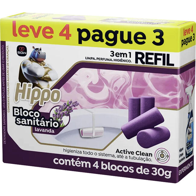 Desodorizador Sanitário Hippo Lavanda Refil LV 4 PG 3 30g
