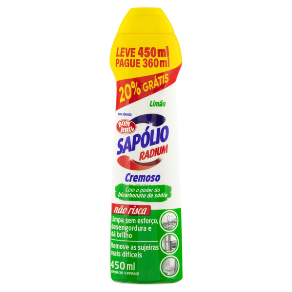 Saponáceo Radium 450ml - Limão - Squeeze - Com 20% de Desconto