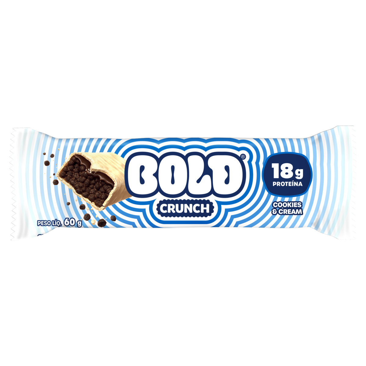 Barra de Proteína BOLD Crunch Cookies & Cream 60g