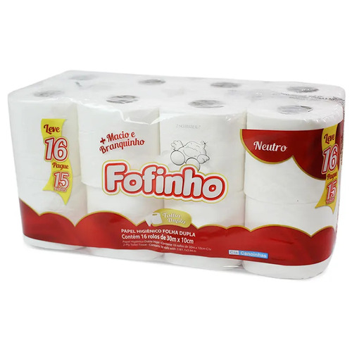 Papel Higienico Fofinho Neutro F.dupla 30m C/ 16 Un