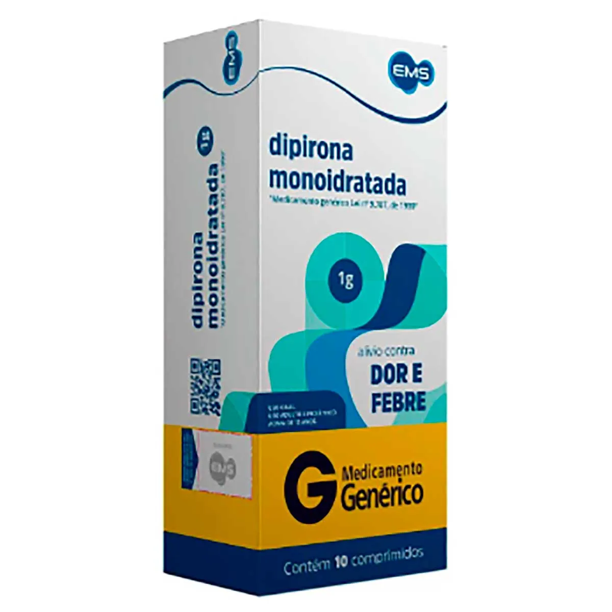 Dipirona Monoidratada 1g 10 Comprimidos EMS Genérico
