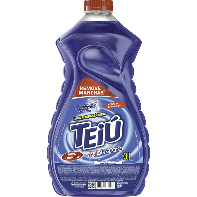 Lava Roupa Líquido Teiú Ação profunda 3L