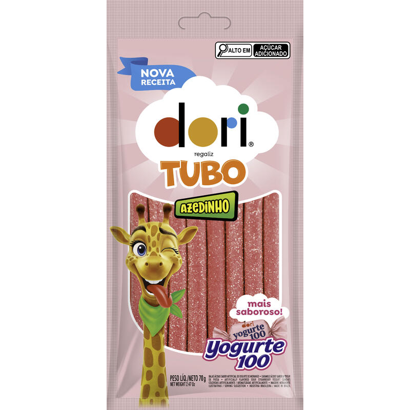 Bala de Gelatina Dori Tubo Yogurte ácido 70g