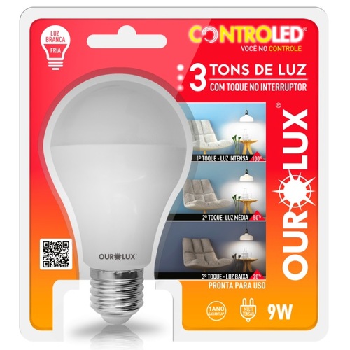 Lampada Ourolux Controled 9w 6500k, 3 Tons