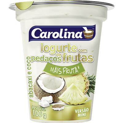 Iogurte com Pedaços Carolina Abacaxi e Coco 100g