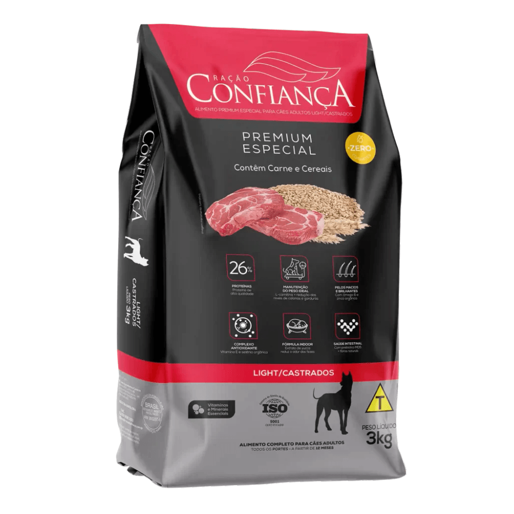 Ração Confiança Cães Adultos Carne e Cereais 15kg