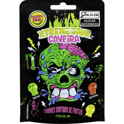 Bala Happy Time Sour Caveira 18g
