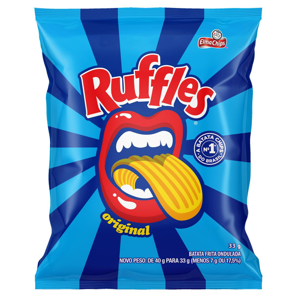Batata Frita Ondulada Original Elma Chips Ruffles Pacote 33g