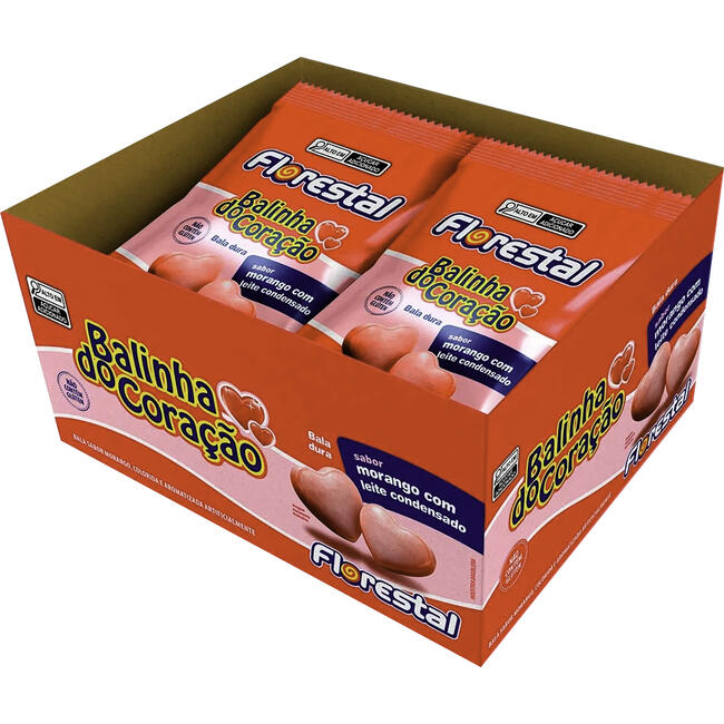 Balinha Florestal Coração Morango 12x20g