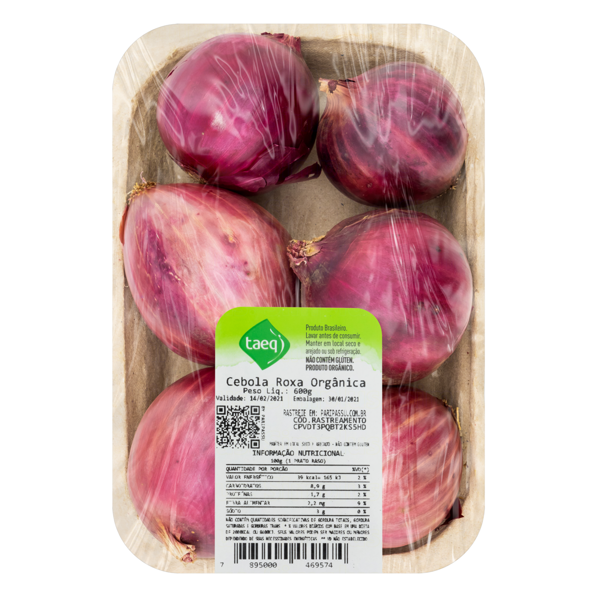 Cebola Roxa Orgânica TAEQ 600g