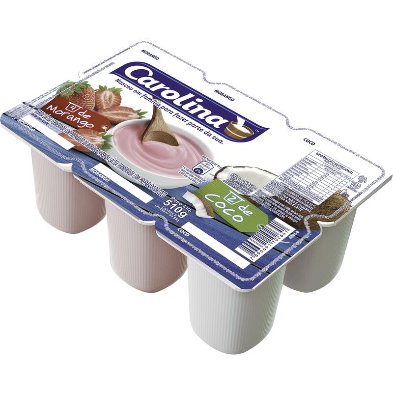 Bebida Láctea Carolina Morango e Coco 510g