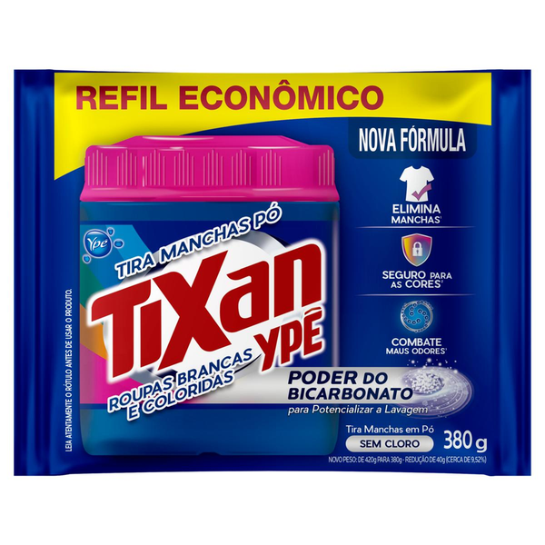 Tira Manchas em Pó Tixan Ypê Roupas Brancas e Coloridas Sachê 420g