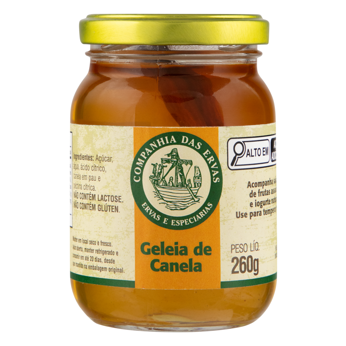 Geleia de Canela CIA DAS ERVAS Vidro 260g
