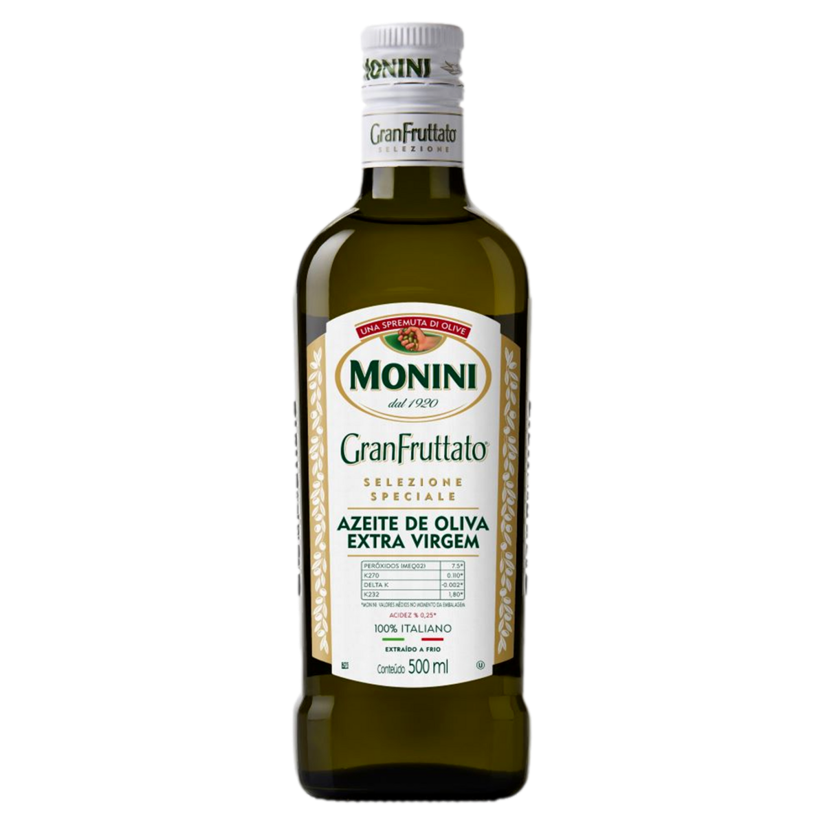 Azeite de Oliva Extra Virgem Italiano Monini GranFruttato Vidro 500ml