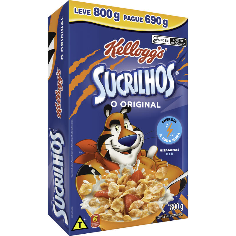 Cereal Matinal Sucrilhos Kellogg's Original LV 800g PG 690g