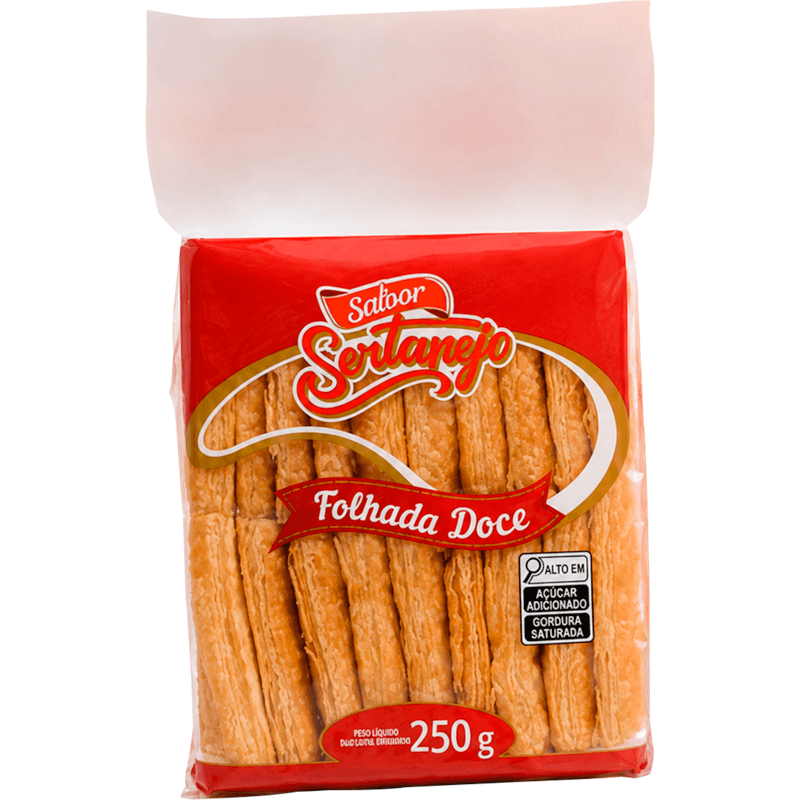 Bolacha Folhada Sabor Sertanejo Folhada Doce 10x250g