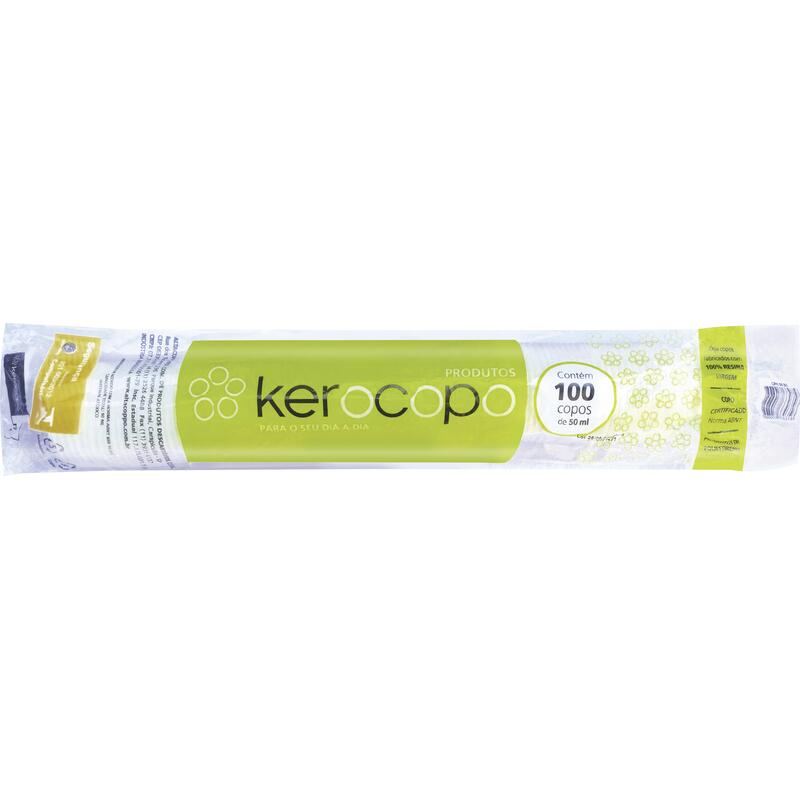 Copo Plástico Desc Kerocopo ABNT 50ml Branco 100un