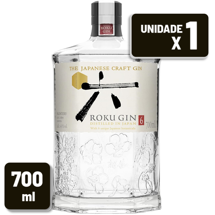 Gin Roku Garrafa Vidro 700ml