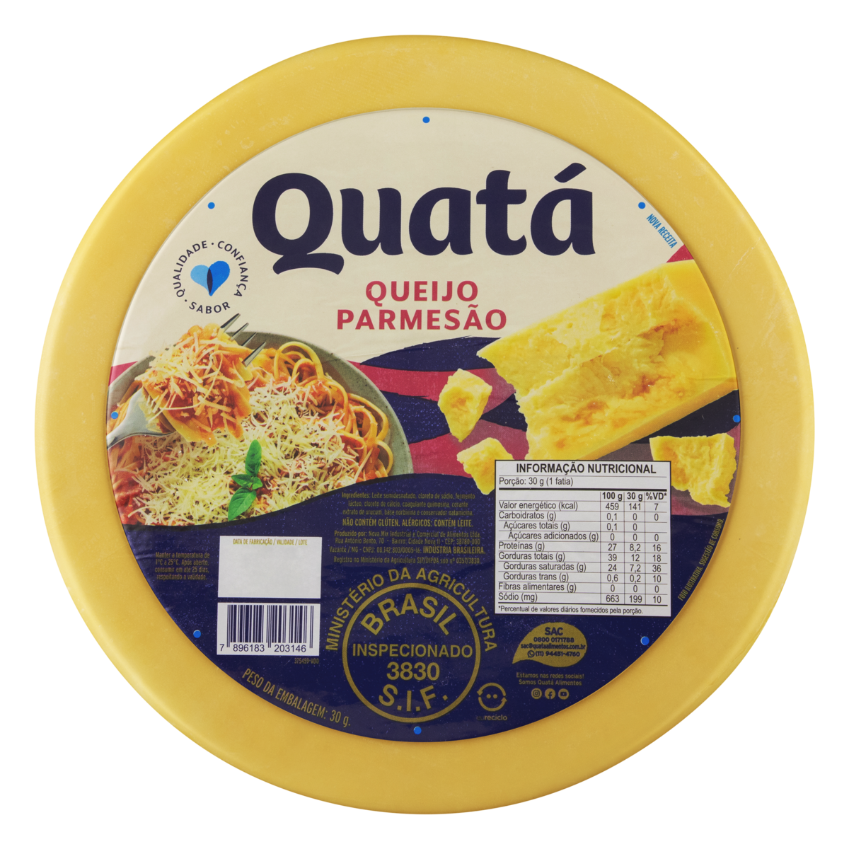 Queijo Parmesão Quatá Ralado 180g