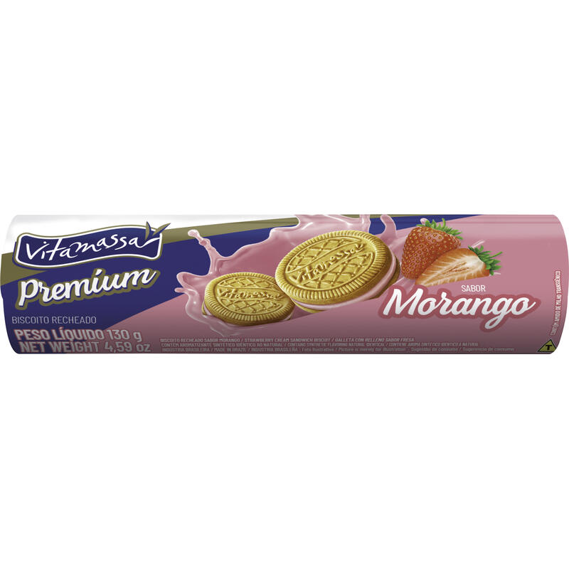 Biscoito Recheado Vitamassa Morango 130g