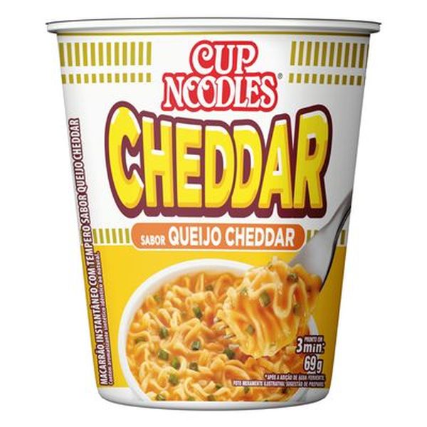 Massa Instantânea Queijo Cheddar Nissin Cup Noodles Copo 69g