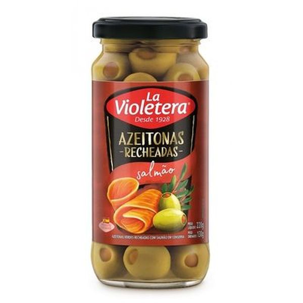Azeitona Verde La Violetera Recheada com Salmão Defumado 130g