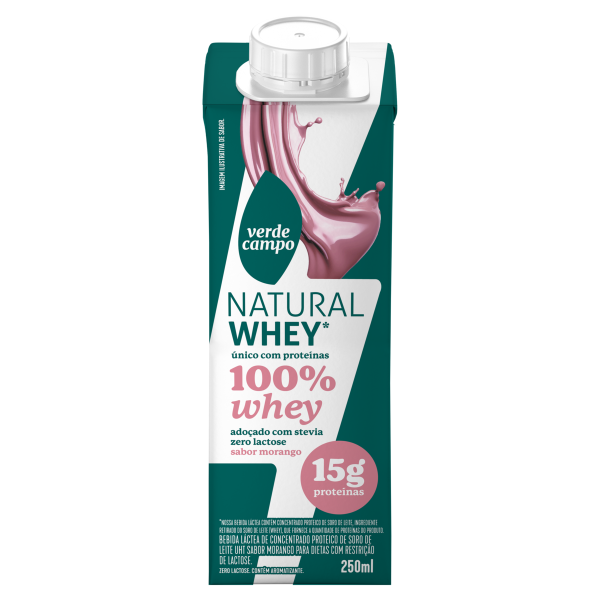 Shake Natural Whey Morango Verde Campo 250ml