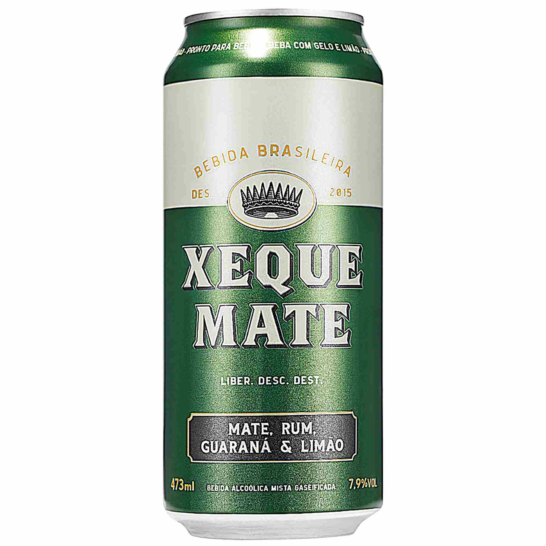 Bebida Mista Xeque Mate Rum, Mate, Guaraná & Limão Lata 473ml
