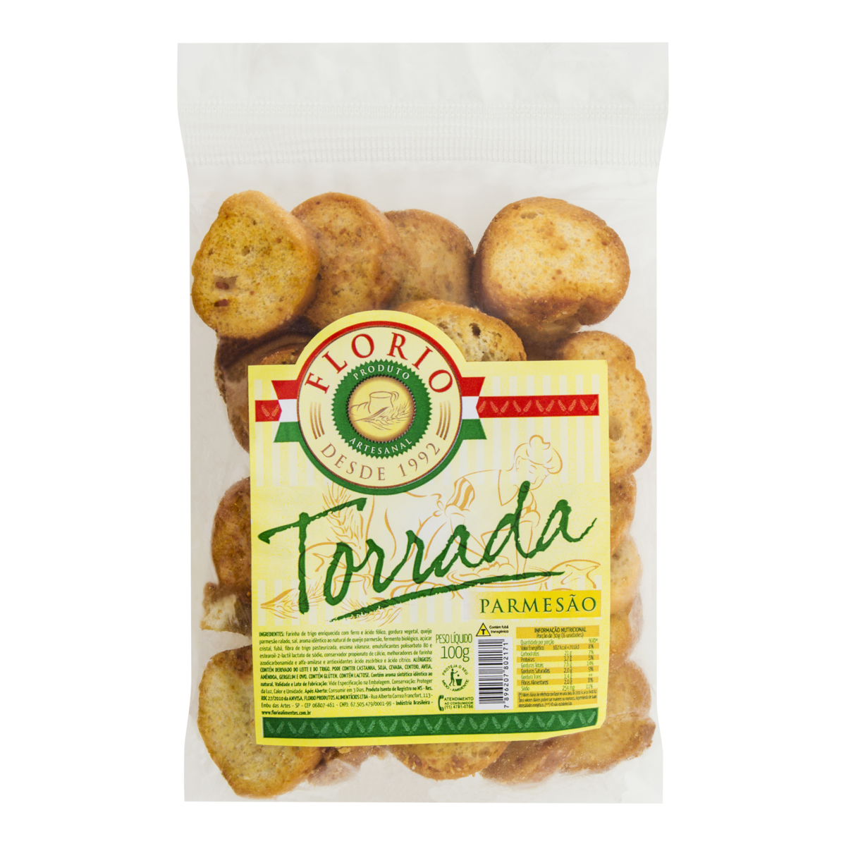 Torrada Parmesão Florio Pacote 100g